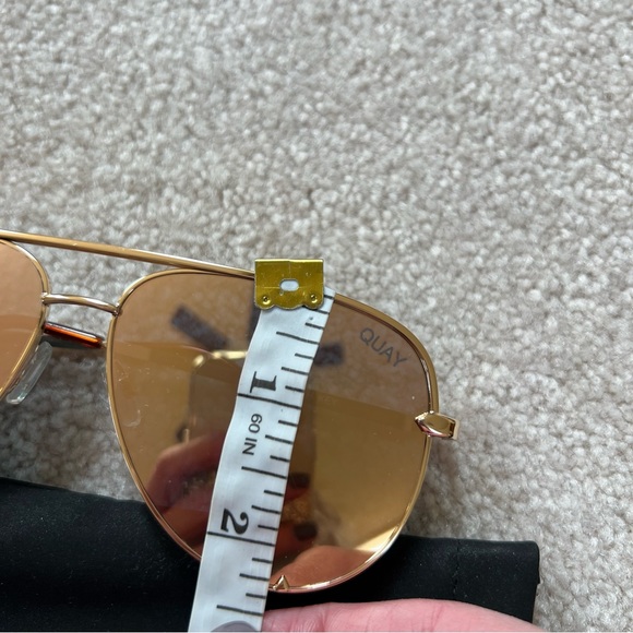 Quay Australia high key 62mm oversize aviator sunglasses quay x desi gold - Picture 12 of 12